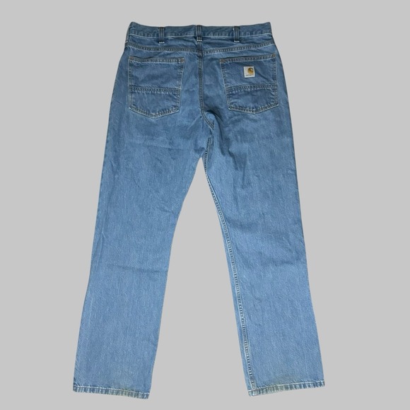 Carhartt Other - Carhartt Mens 34x32 Relax Straight Fit Light Blue Wash Denim Jeans BD5119-M